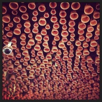 Terracotta pot lined ceiling